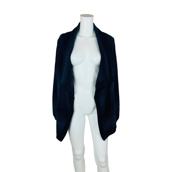 Coldwater Creek Cardigan Women's M 10-12 Blue Gradient Wool Blend Draped Open - Picture 2 of 9